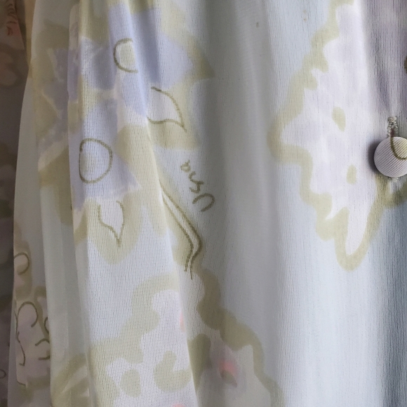 60s 70s Vintage Vera Floral Print Long Sleeve Maxi House Dress - Picture 7 of 10